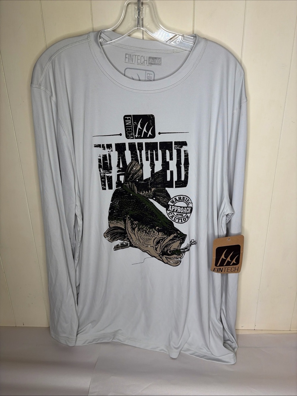 Fintech BASS Wanted: Approach w/ Caution UPF50+ Sun Shirt  - Size XL - NEW
